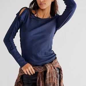 Free People Daisy Chain Cuffed Long Sleeve Top Overboard M